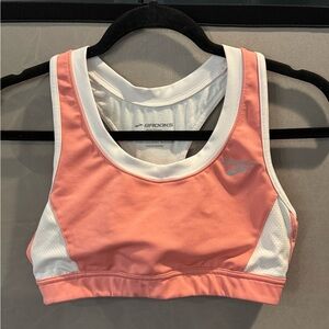 Brooks Women's Pink and White Sports Bra